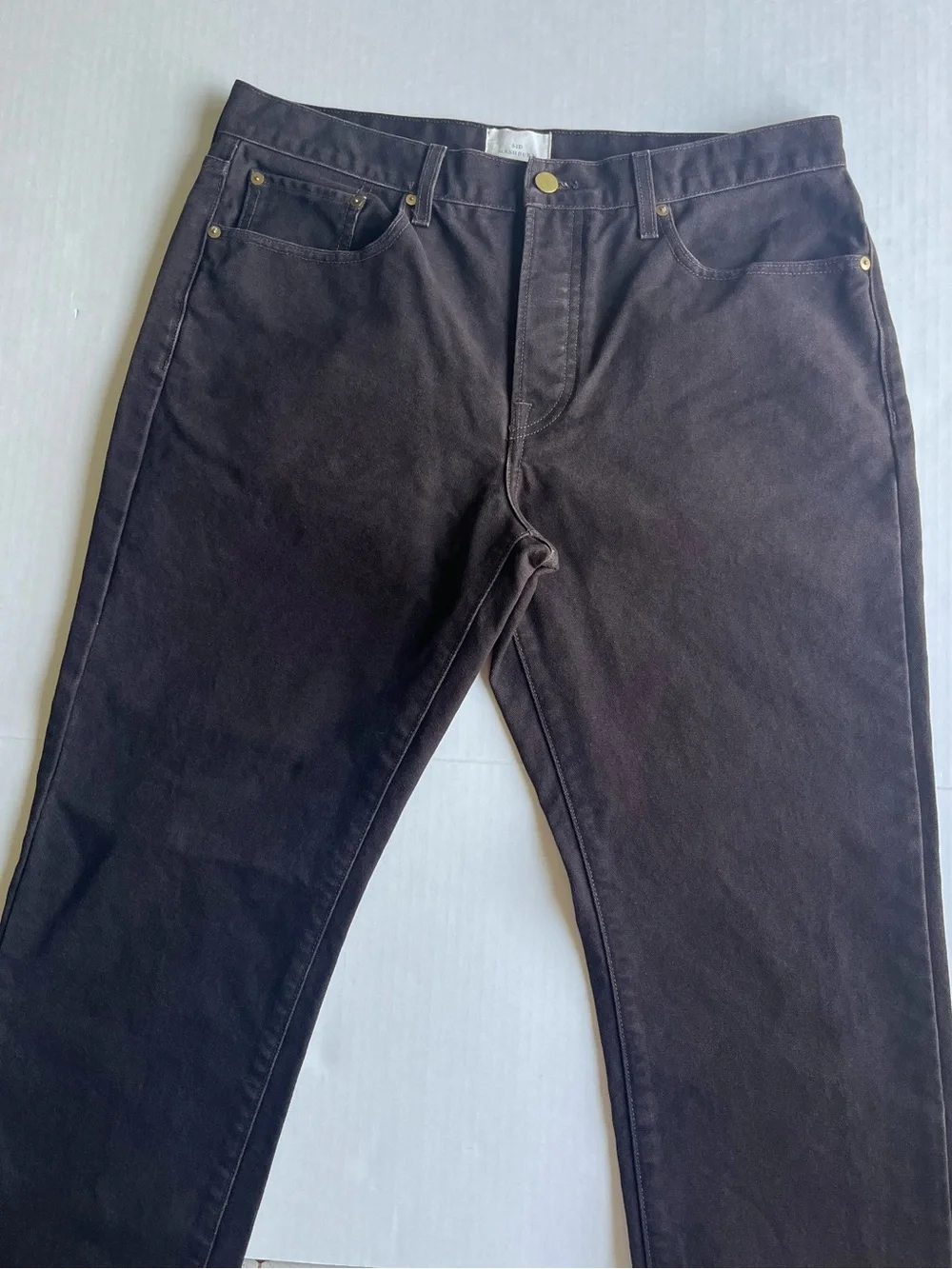 Sid Mashburn Men’s Brown Cotton Canvas Straight Leg 5-Pocket Button Fly Pant 36